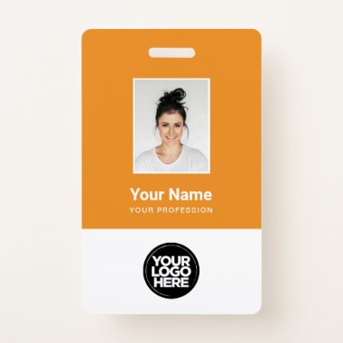 Custom Employee Photo, Bar Code, Logo, Name Badge