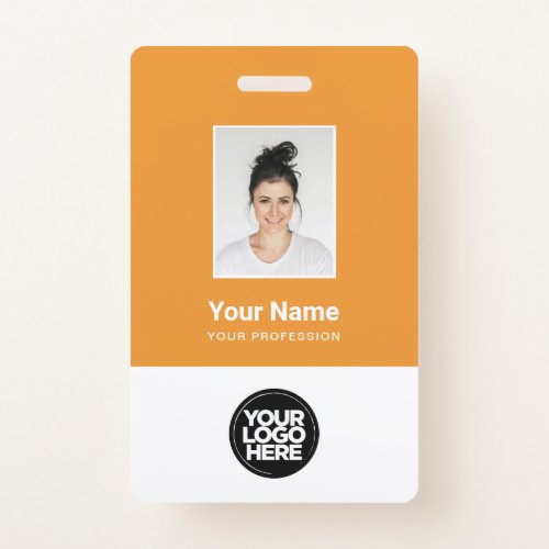 Custom Employee Photo, Bar Code, Logo, Name Badge