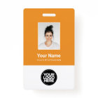 Custom Employee Photo, Bar Code, Logo, Name Badge