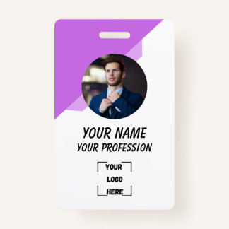 Custom Employee Photo, Bar Code, Logo, Name Badge
