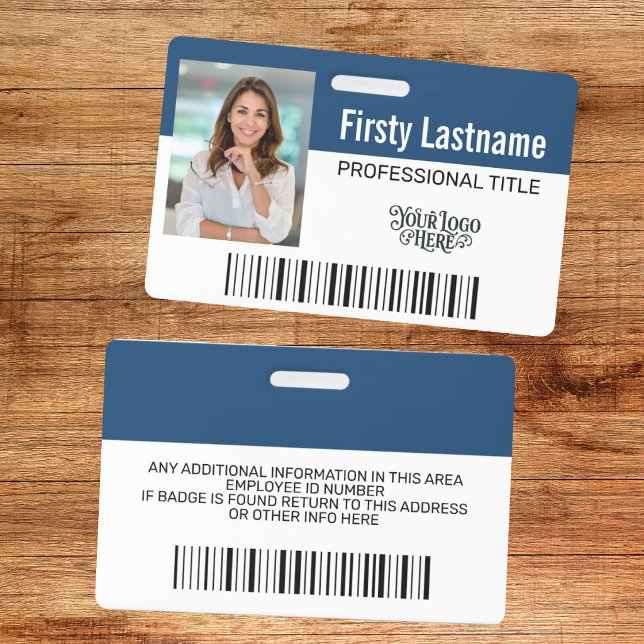 Custom Employee - Photo, Bar Code, Logo, Name  Badge (Creator Uploaded)