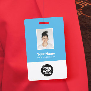 Custom Employee Photo, Bar Code, Logo, Name Badge