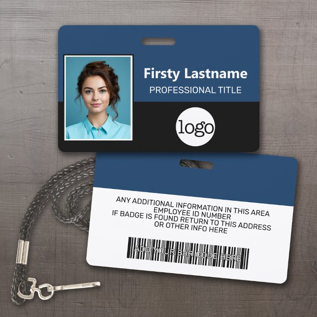 Custom Employee - Photo, Bar Code, Logo, Name Badge (Custom Employee ID Badges - thick plastic with full color print)