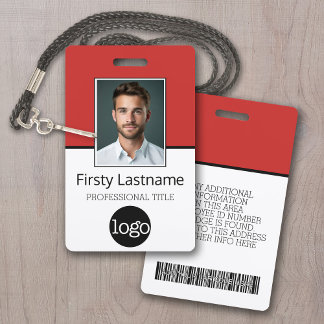 Custom Employee - Photo, Bar Code, Logo, Name Badge