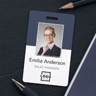 Custom Employee Photo, Bar Code, Logo, Name Badge