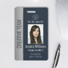 Custom Employee Photo, Bar Code, Logo, Name