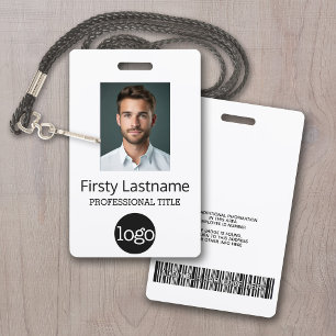 Custom Employee - Photo, Bar Code, Logo, Name Badge