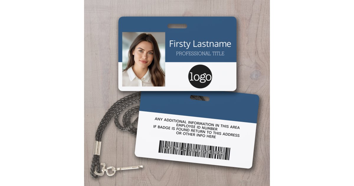 Custom Employee - Photo, Bar Code, Logo, Name Badge
