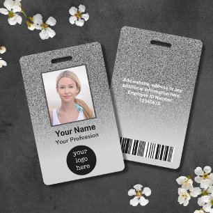 Custom Employee Photo, Bar Code, Logo, Name Badge