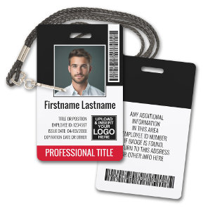 Custom Employee - Photo, Bar Code, Logo, Name Badge