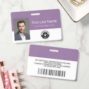 Custom Employee - Photo, Bar Code, Logo, Name  Badge