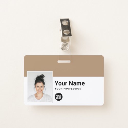 Custom Employee _ Photo Bar Code Logo Name Badge