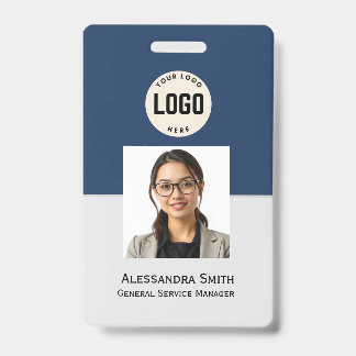 Custom Employee Photo, Bar Code, Logo, Name Badge