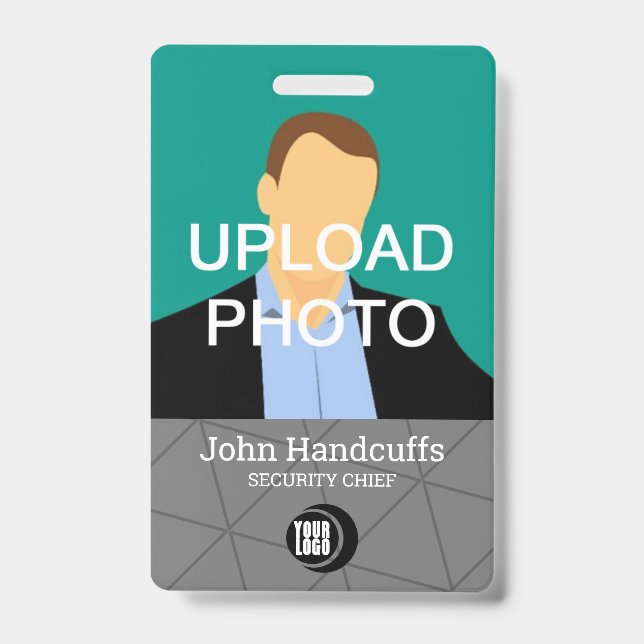 Custom Employee - Photo, Bar Code, Logo, Name Badge (Front)