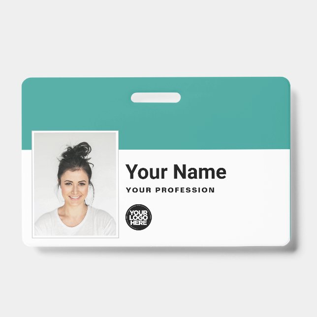 Custom Employee - Photo, Bar Code, Logo, Name Badge (Front)