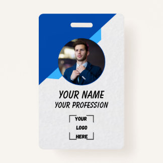Custom Employee Photo, Bar Code, Logo, Name Badge
