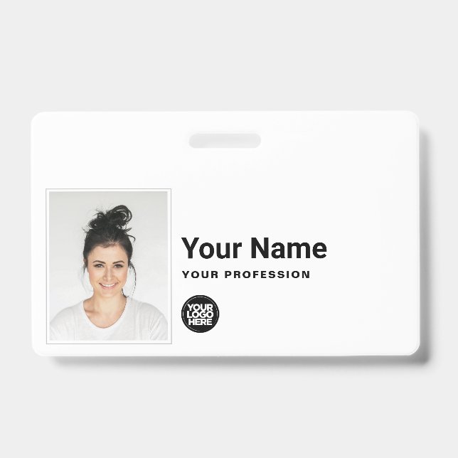 Custom Employee - Photo, Bar Code, Logo, Name Badge (Front)