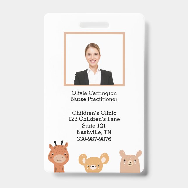 Custom Employee Photo Bar Code Logo Name Badge (Front)
