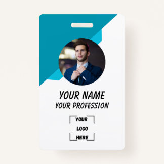 Custom Employee Photo, Bar Code, Logo, Name Badge