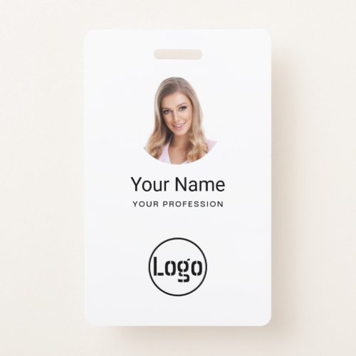 Custom Employee _ Photo Bar Code Logo Name  Badge