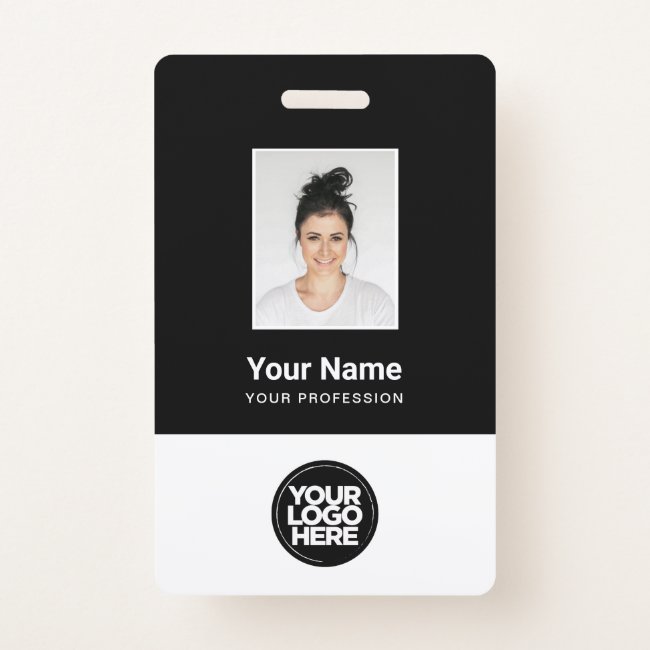 Custom Employee Photo Bar Code Logo Name Badge