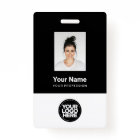 Custom Employee Photo, Bar Code, Logo, Name