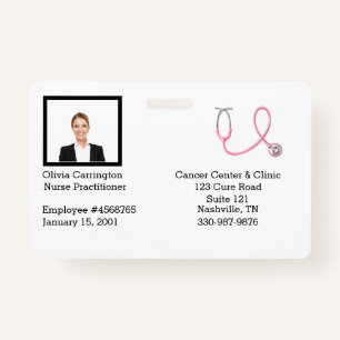 Custom Employee Photo Bar Code Logo Name Badge