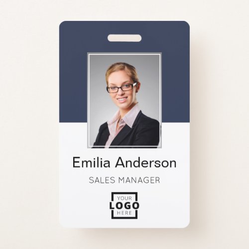 Custom Employee Photo Bar Code Logo Name Badge