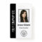 Custom Employee Photo, Bar Code, Logo, Name Black