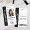 Custom Employee Photo, Bar Code, Logo, Name Black