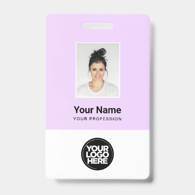 Custom Employee Photo, Bar Code, Name Badge (Front)