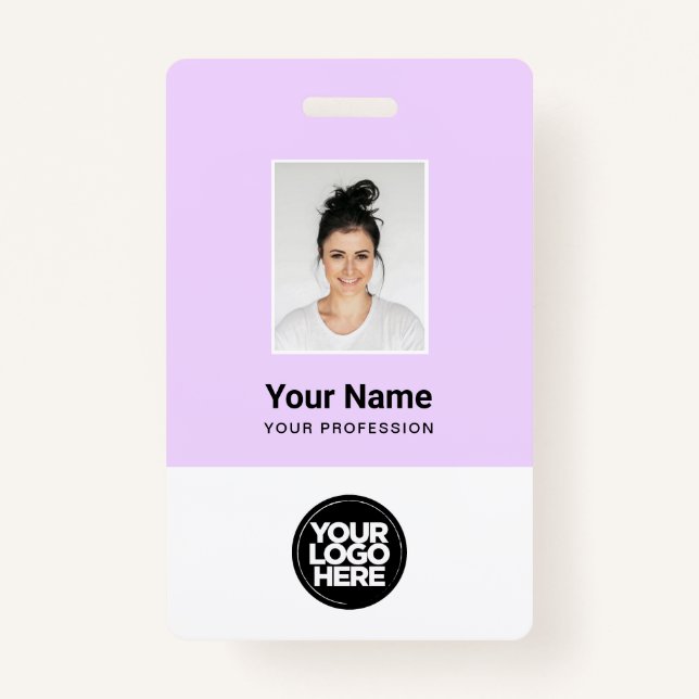 Custom Employee Photo, Bar Code, Name Badge (Front)