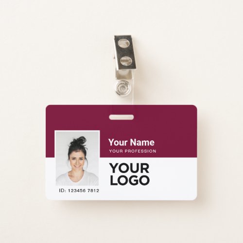 Custom Employee  Photo Bar or Qr Code Logo Name Badge