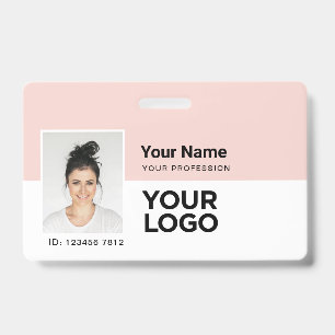 Custom Employee   Photo Bar or Qr Code Logo Name Badge