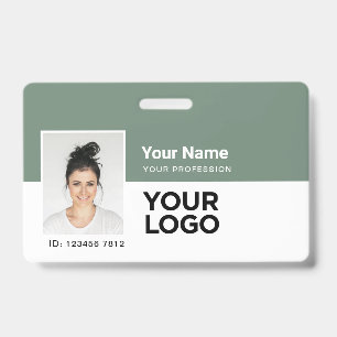 Custom Employee Photo Bar or Qr Code Logo Name Badge