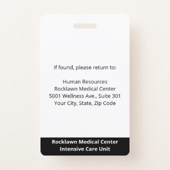 Custom Employee Photo Barcode Hospital ID Badge | Zazzle