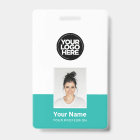 Custom Employee - Photo, BarCode, Large Logo, Name
