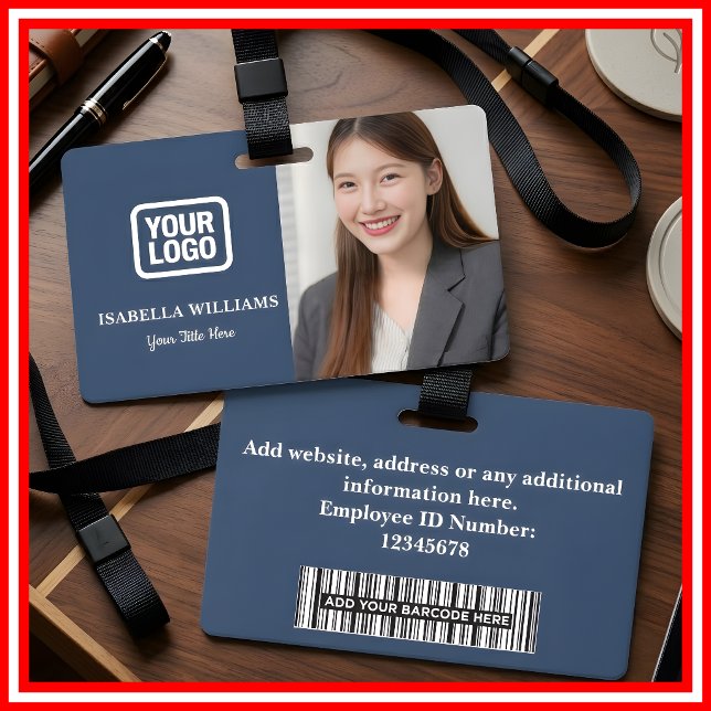 Custom Employee Photo, Barcode, Logo, Name Badge (Creator Uploaded)