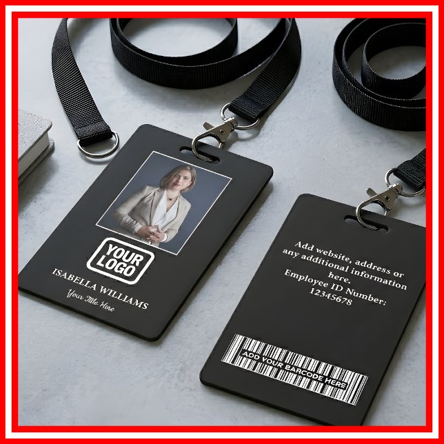 Custom Employee Photo, Barcode, Logo, Name Badge (Creator Uploaded)