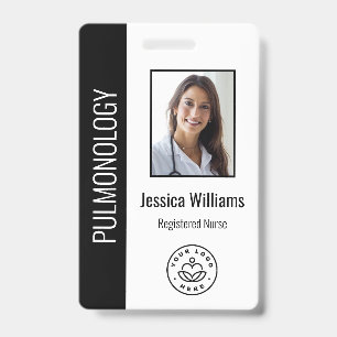 Custom Employee Photo Black White Medical ID Black Badge