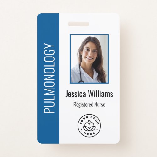Custom Employee Photo Blue White Medical ID Blue Badge