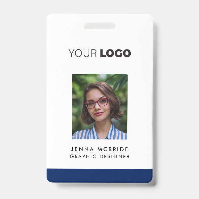 Custom Employee Photo Card, Logo, Barcode, Name Badge (Front)