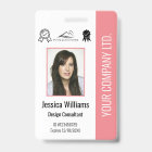 Custom Employee Photo Certification Pink ID