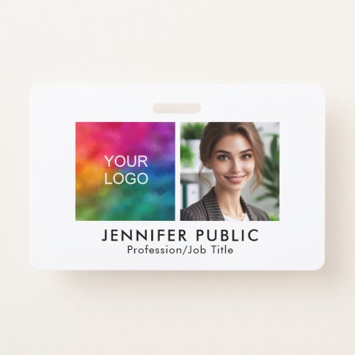 Custom Employee Photo Company Logo Here Template Badge