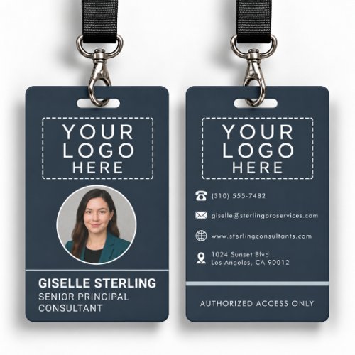 Custom Employee Photo Company Logo ID Badge