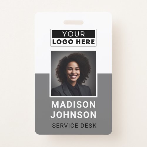 Custom Employee Photo Company Logo Modern Badge