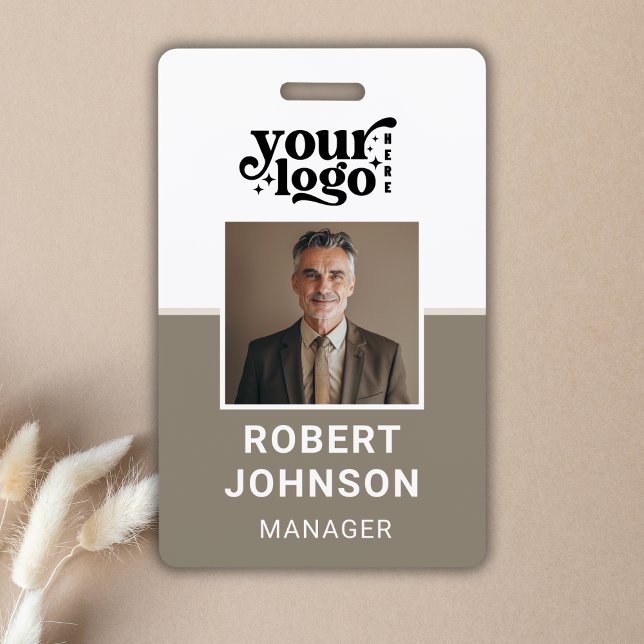 Custom Employee Photo Company Logo Modern Name  Badge (Custom Employee Photo Company Logo Modern Name Badge)