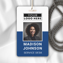 Custom Employee Photo Company Logo Modern Name  Badge