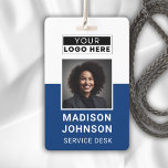 Custom Employee Photo Company Logo Modern Name  Badge<br><div class="desc">Custom Employee Photo Company Logo Modern Badge</div>