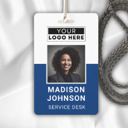 Custom Employee Photo Company Logo Modern Name  Badge at Zazzle